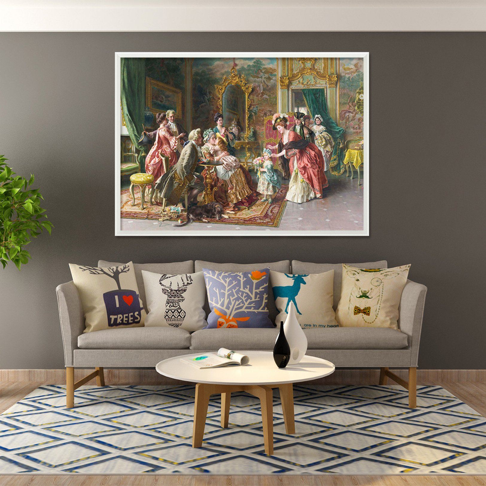 3D Family Gathering 143 Fake Framed Print Painting Wallpaper AJ Creativity Home 