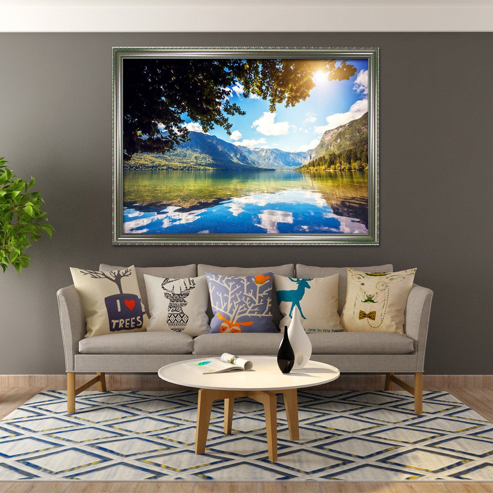 3D Endless Sea 169 Fake Framed Print Painting Wallpaper AJ Creativity Home 