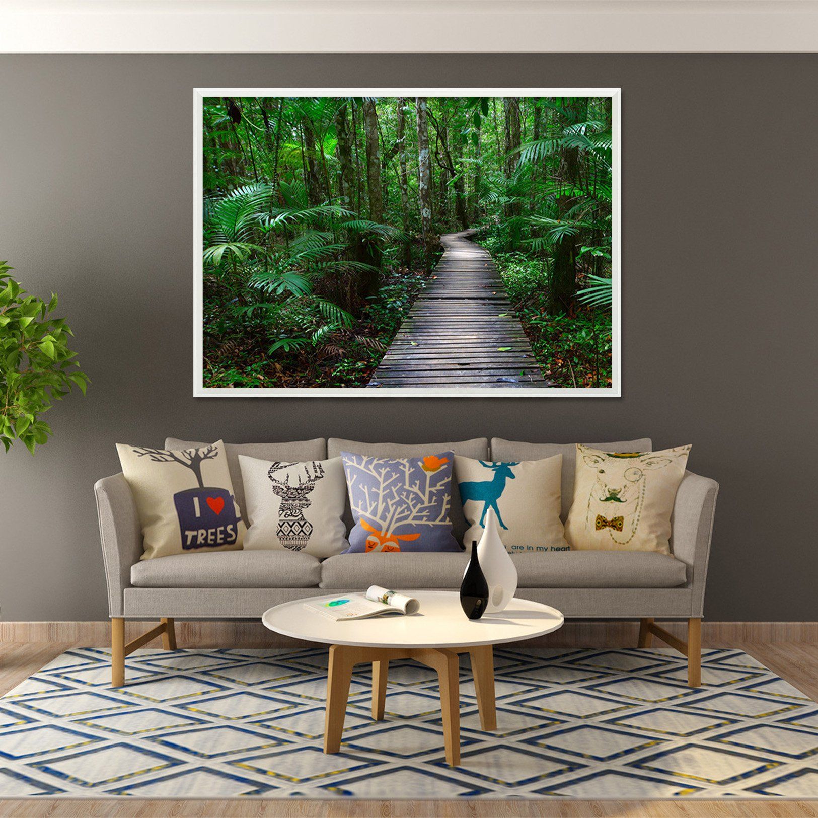 3D Quiet Trail 072 Fake Framed Print Painting Wallpaper AJ Creativity Home 