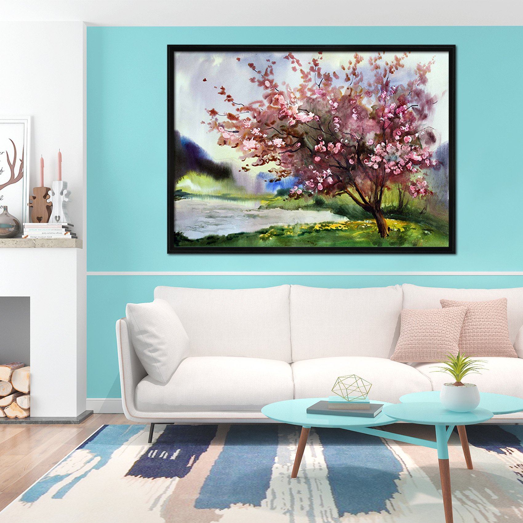 3D Tree Blossom 171 Fake Framed Print Painting Wallpaper AJ Creativity Home 