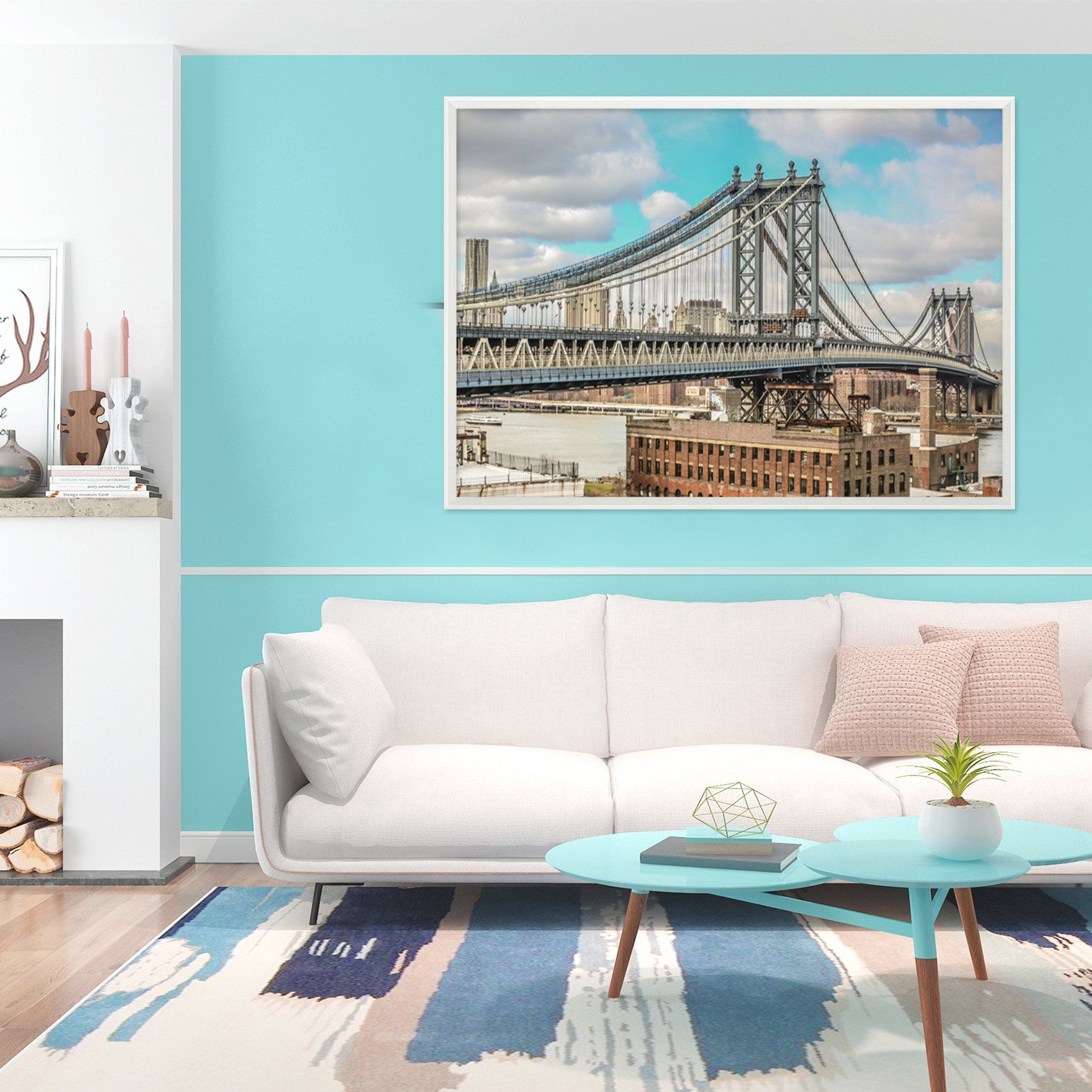3D Long Bridge 016 Fake Framed Print Painting Wallpaper AJ Creativity Home 