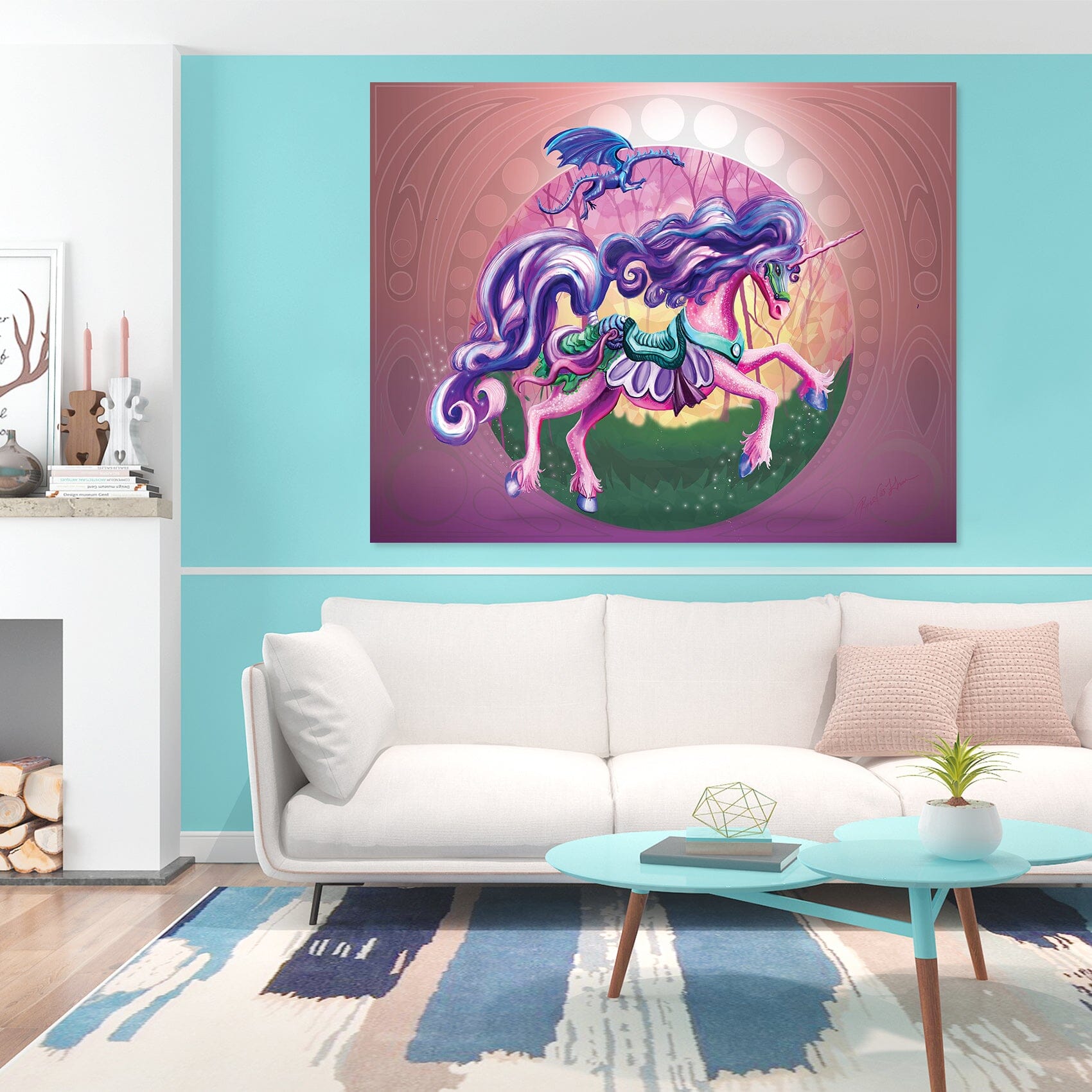 3D Unicorn 204 Rose Catherine Khan Wall Sticker Wallpaper AJ Wallpaper 2 
