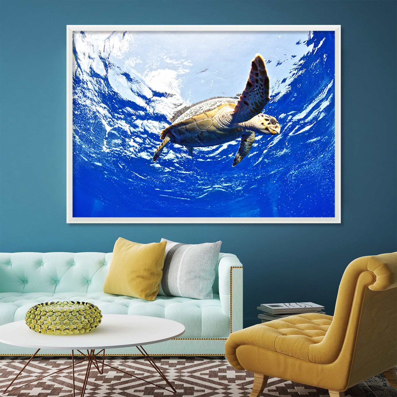 3D Turtle Tour 082 Fake Framed Print Painting Wallpaper AJ Creativity Home 