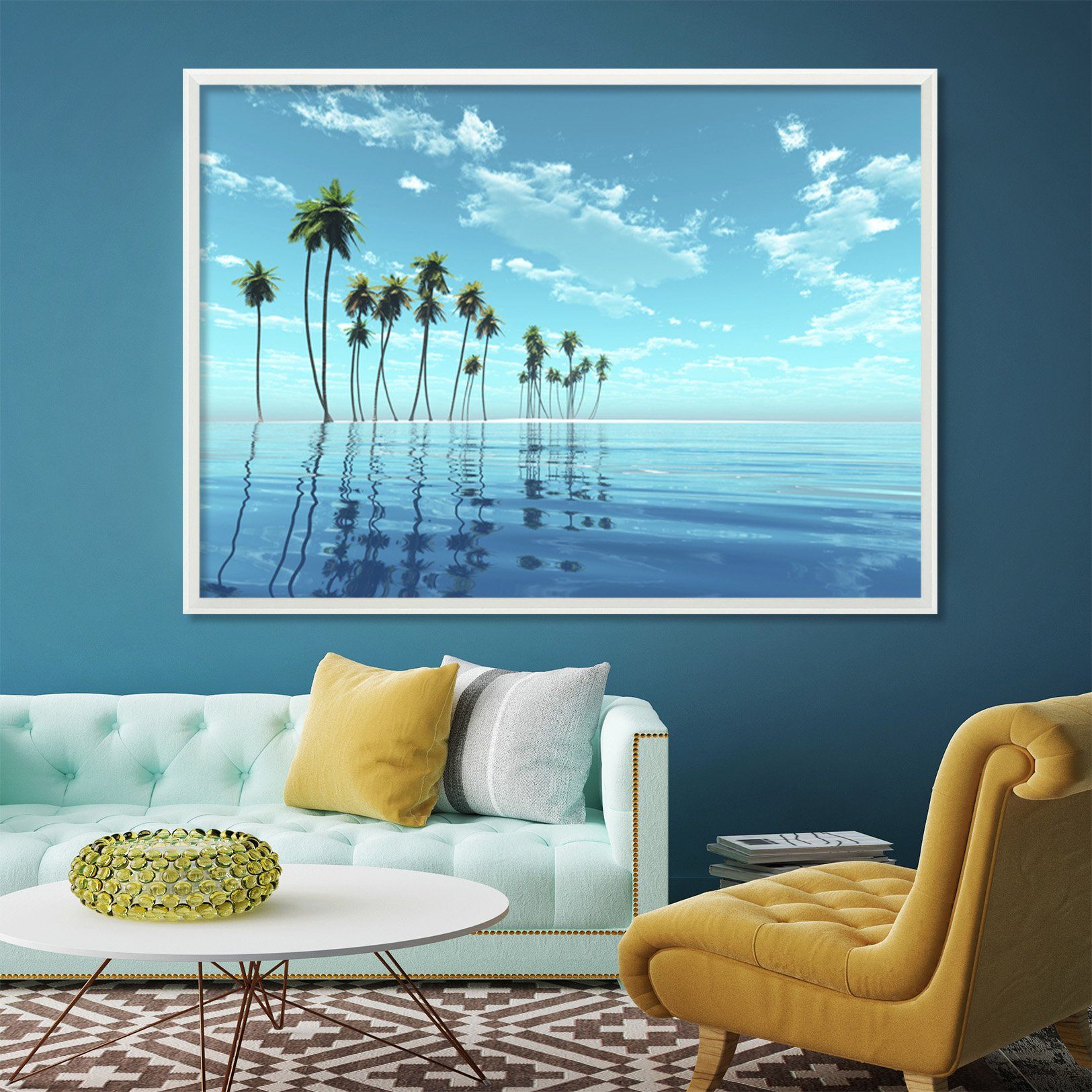 3D Seaside Coconut 186 Fake Framed Print Painting Wallpaper AJ Creativity Home 