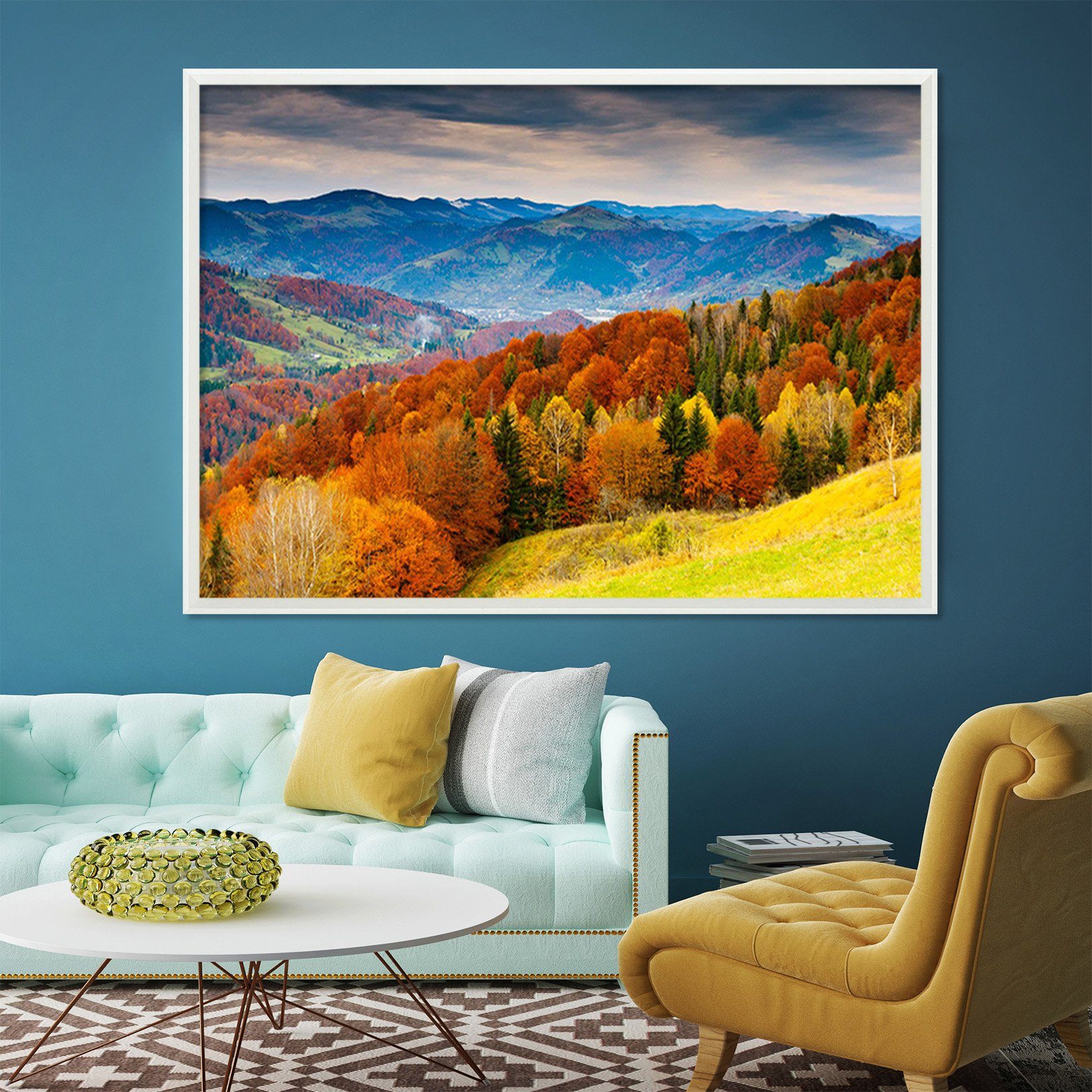 3D Forest Hill 071 Fake Framed Print Painting Wallpaper AJ Creativity Home 