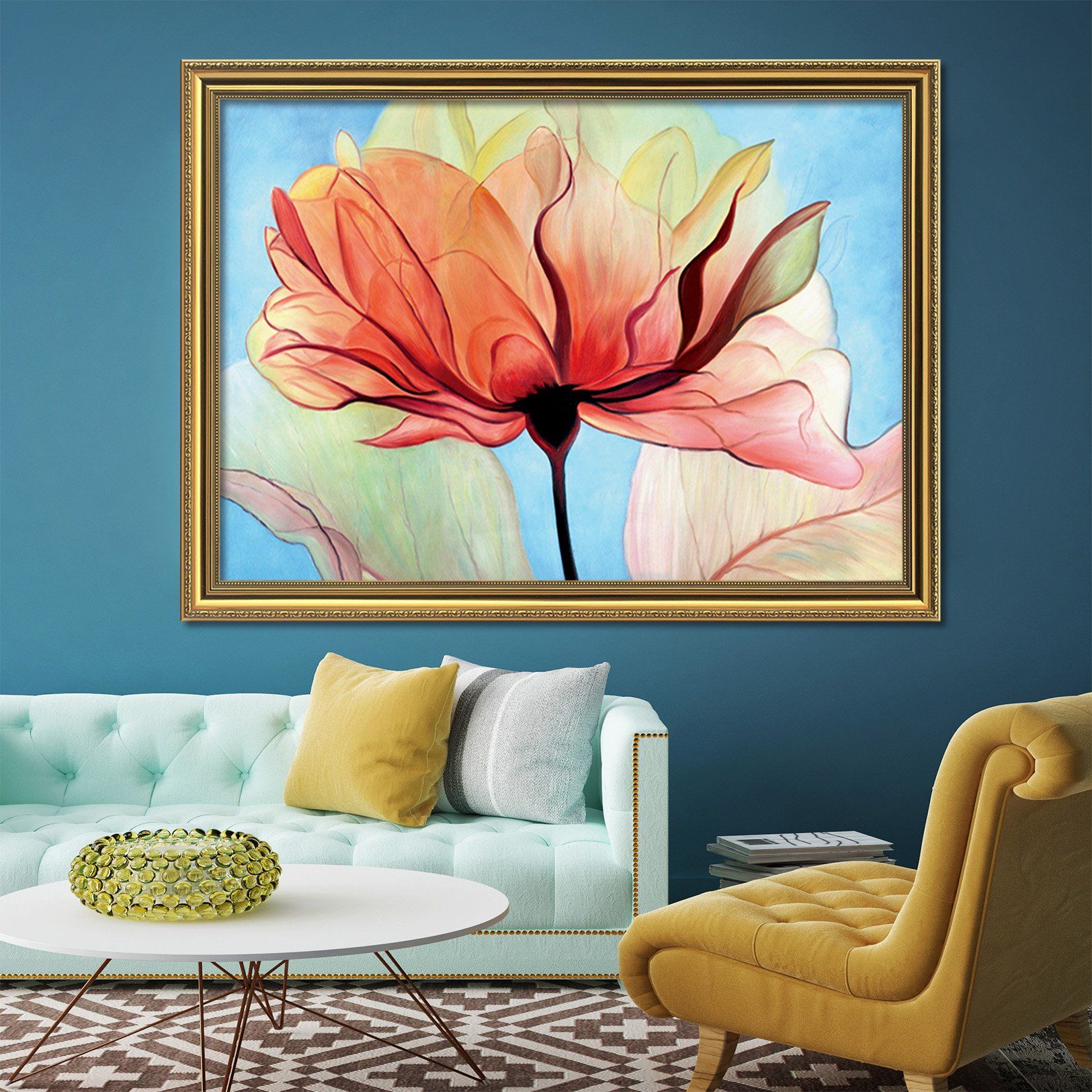 3D Beautiful Flower 024 Fake Framed Print Painting Wallpaper AJ Creativity Home 