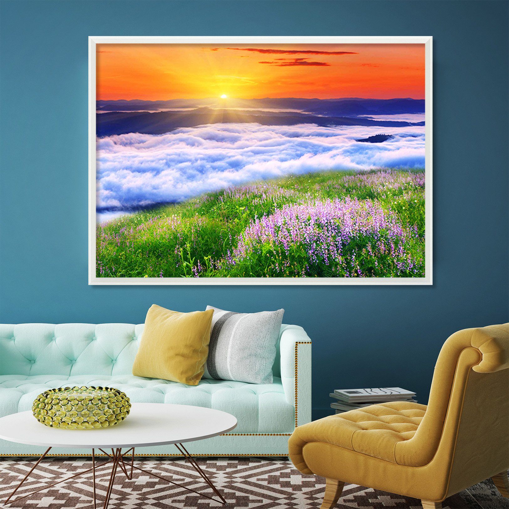 3D Sun Rise 007 Fake Framed Print Painting Wallpaper AJ Creativity Home 