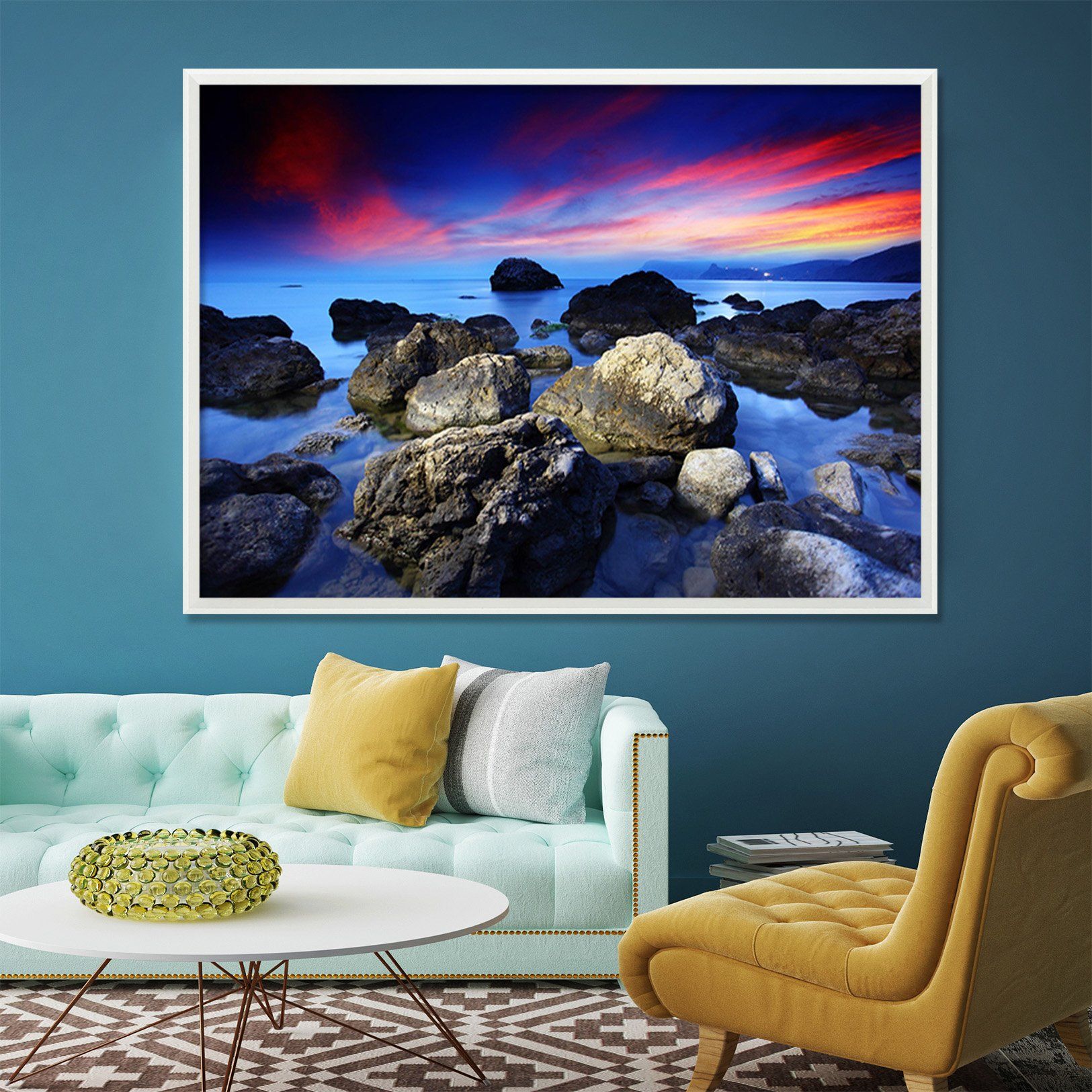 3D Evening Stones 069 Fake Framed Print Painting Wallpaper AJ Creativity Home 