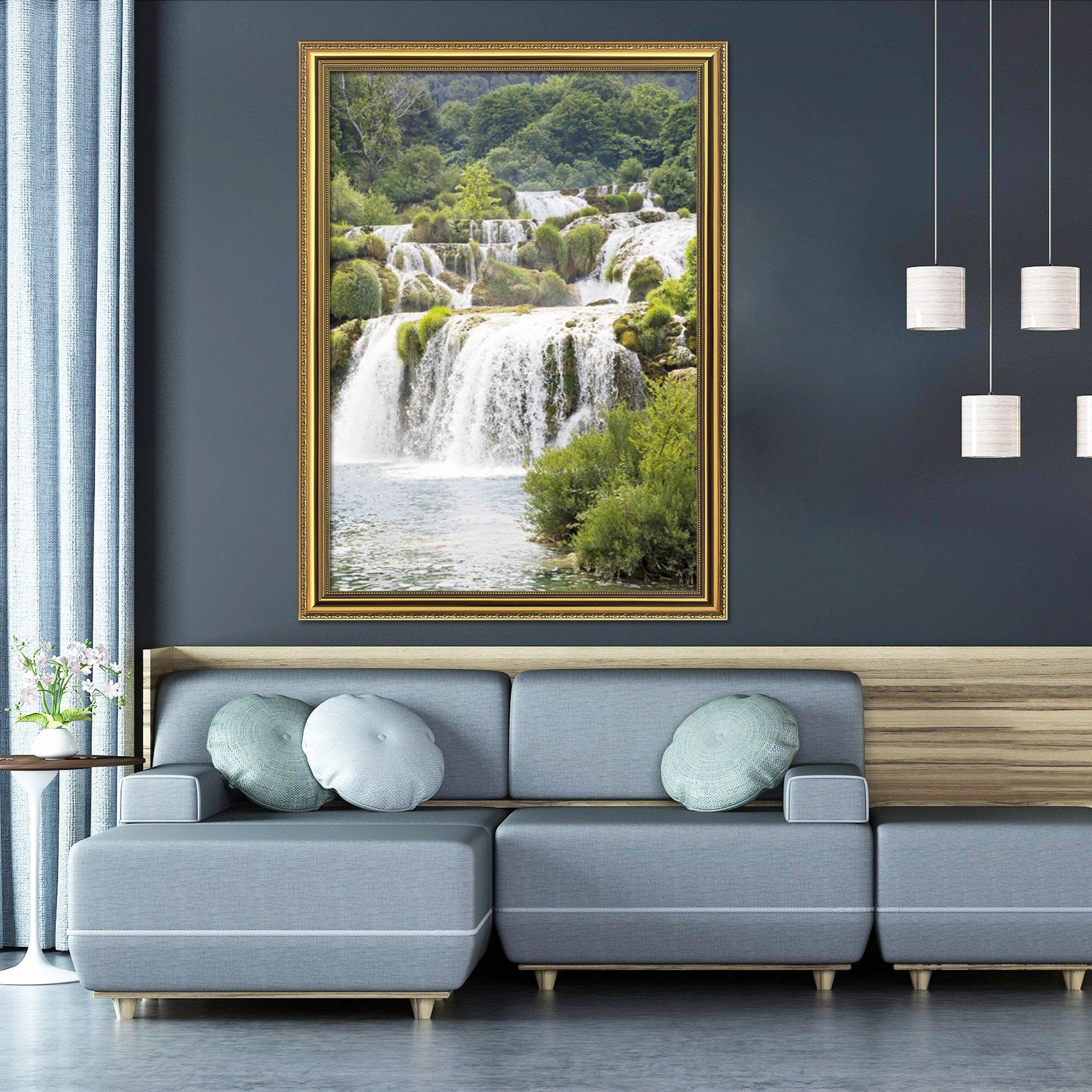 3D River Forest 139 Fake Framed Print Painting Wallpaper AJ Creativity Home 