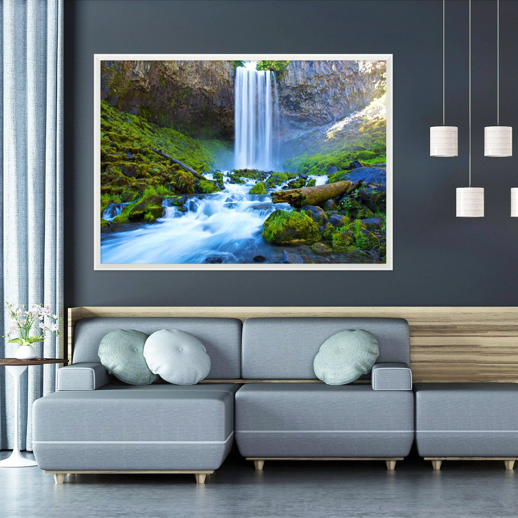 3D Cliff Moss 013 Fake Framed Print Painting Wallpaper AJ Creativity Home 