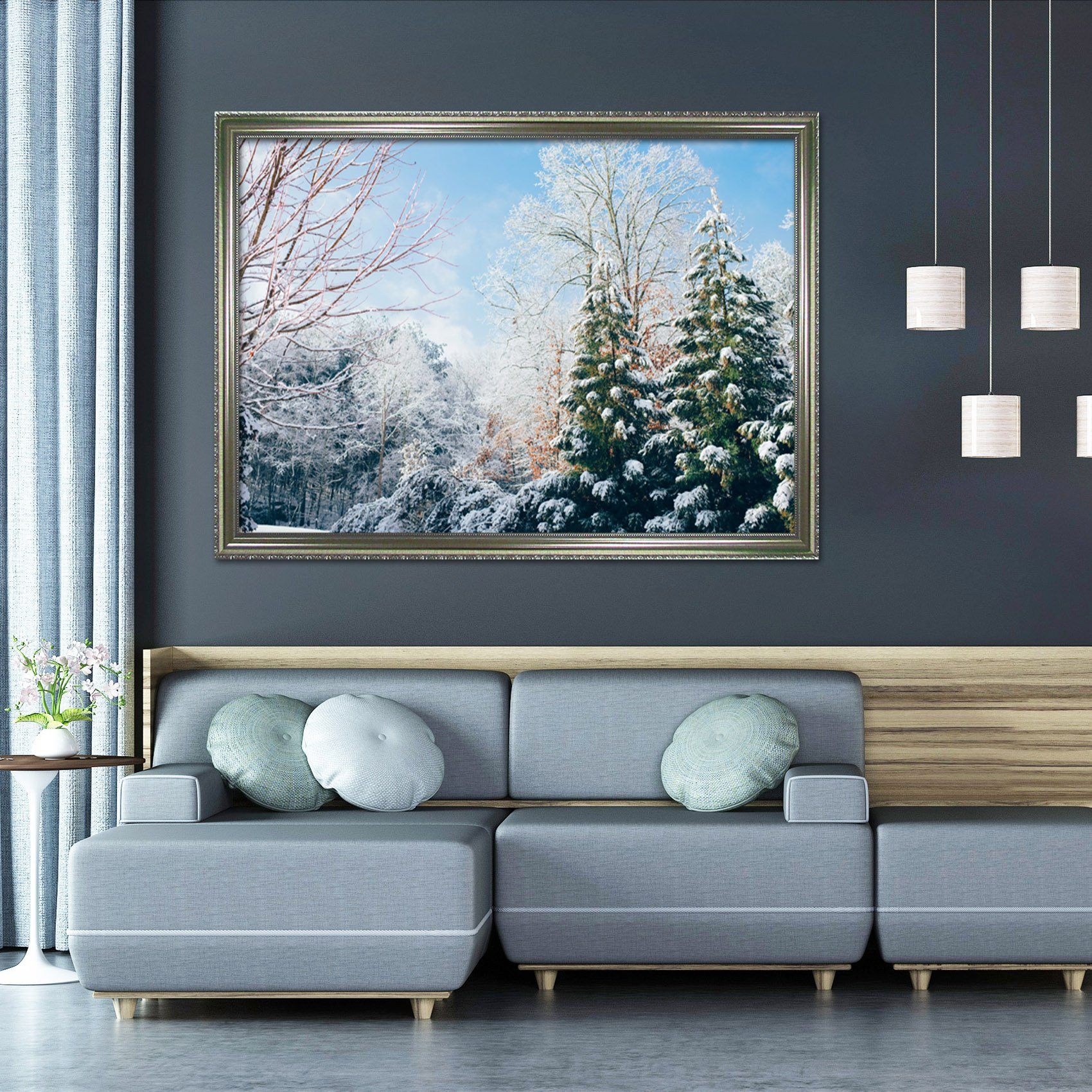 3D Snow White World 035 Fake Framed Print Painting Wallpaper AJ Creativity Home 