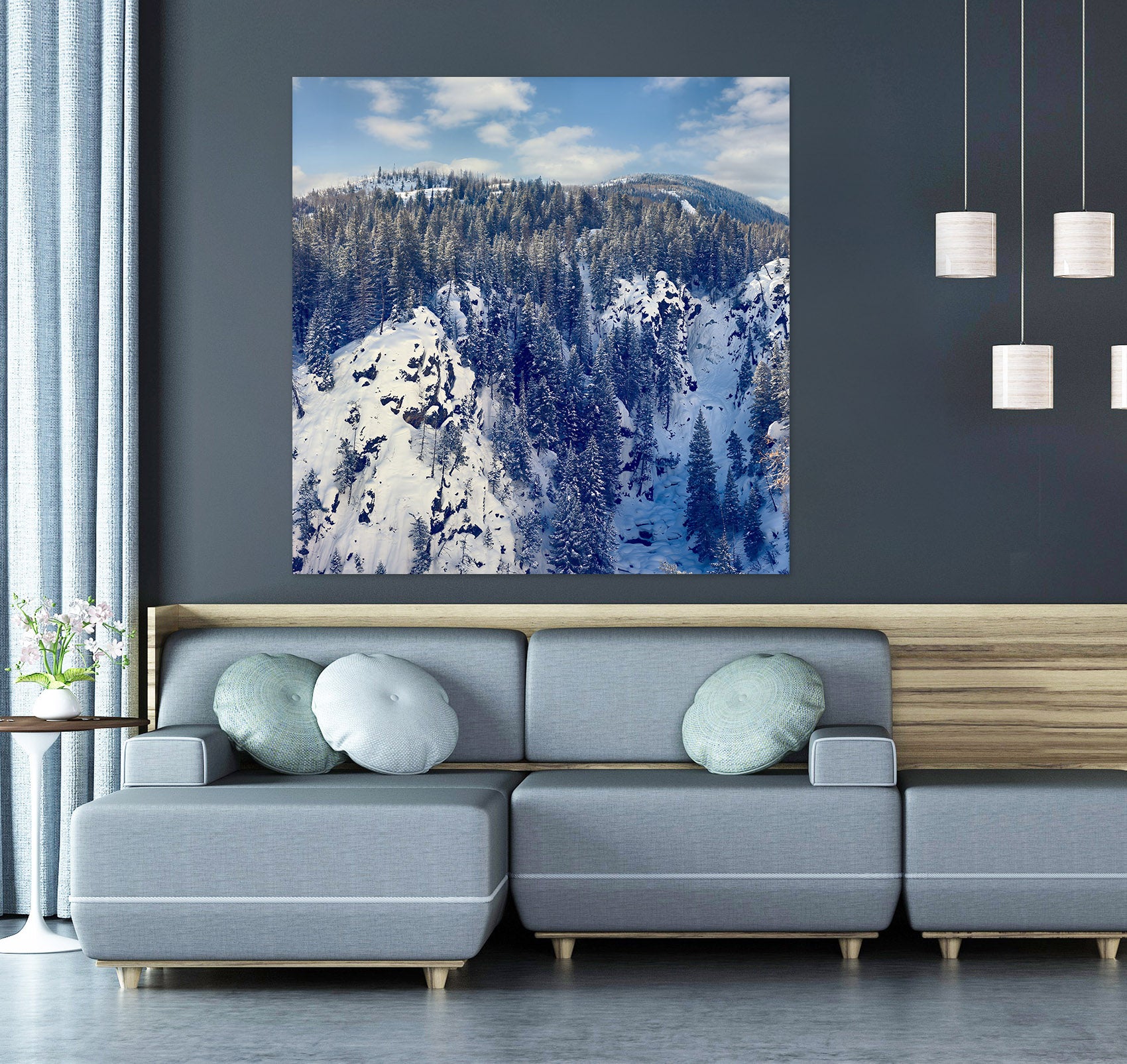 3D Snow Mountain Trees 4025 Beth Sheridan Wall Sticker
