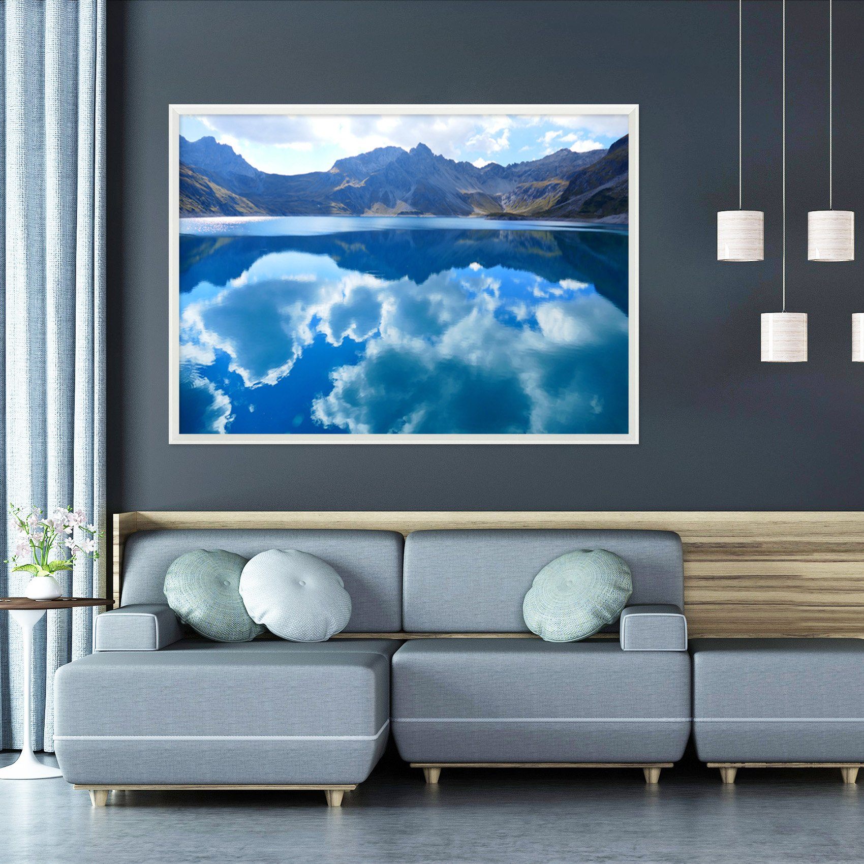 3D Lake Cloud 163 Fake Framed Print Painting Wallpaper AJ Creativity Home 
