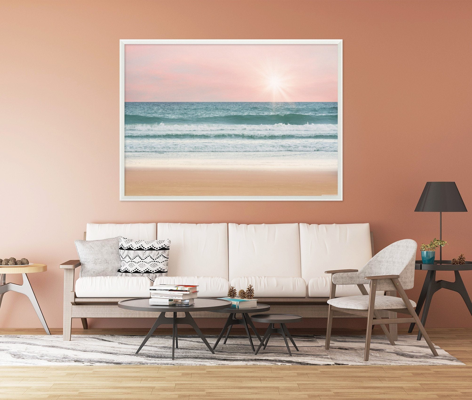3D Sunshine Waves 031 Fake Framed Print Painting Wallpaper AJ Creativity Home 