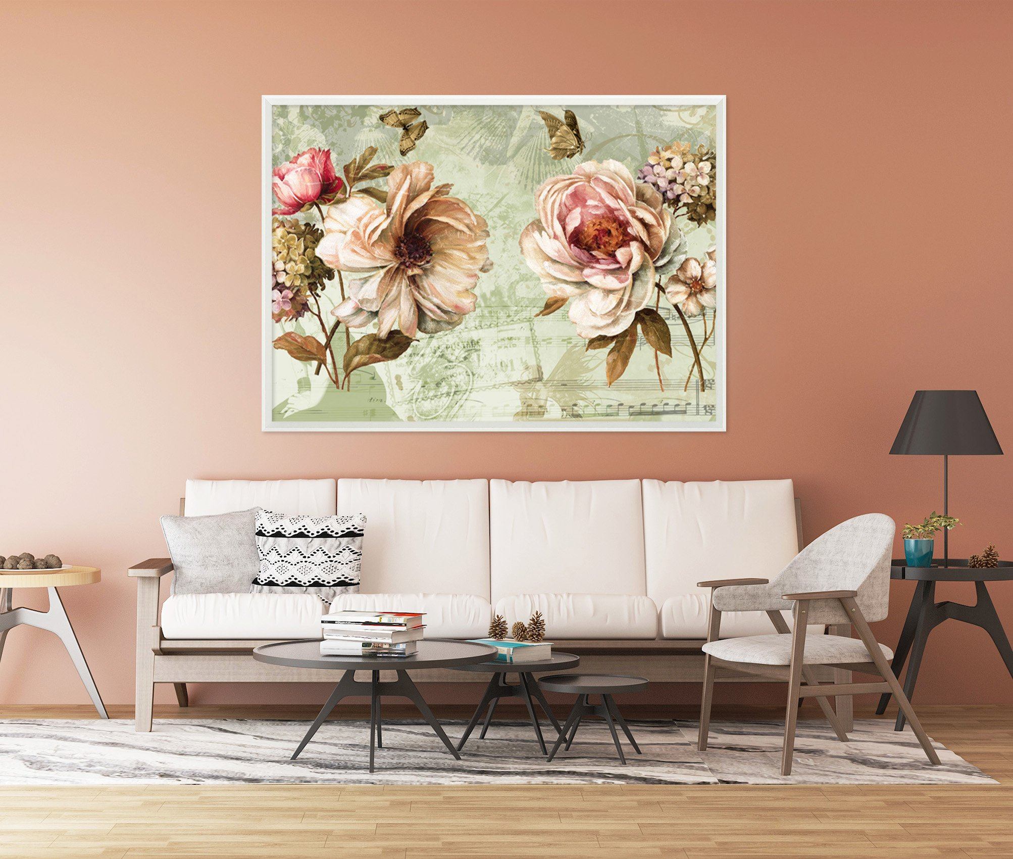 3D Flower Open 040 Fake Framed Print Painting Wallpaper AJ Creativity Home 