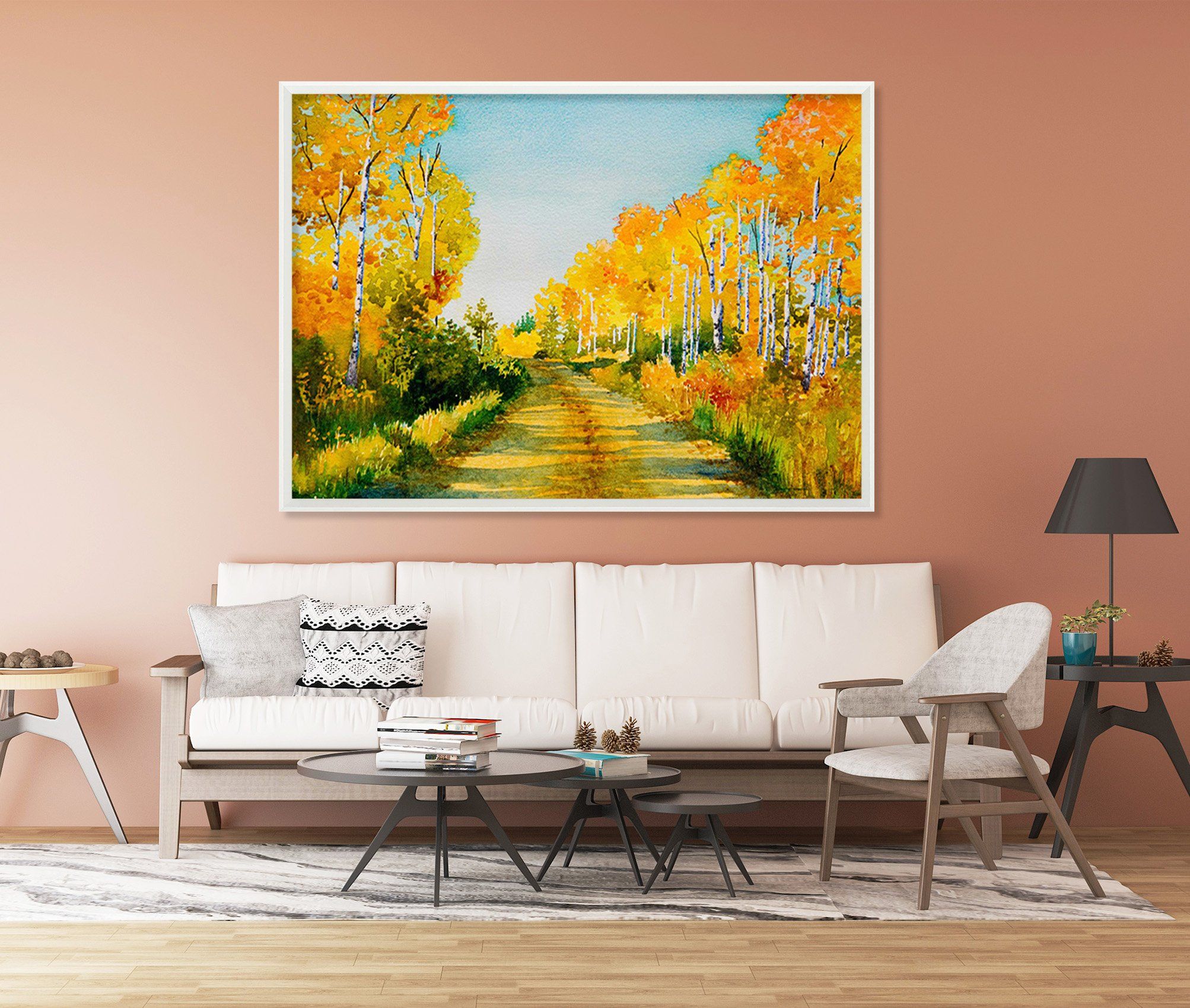 3D Country Road 167 Fake Framed Print Painting Wallpaper AJ Creativity Home 