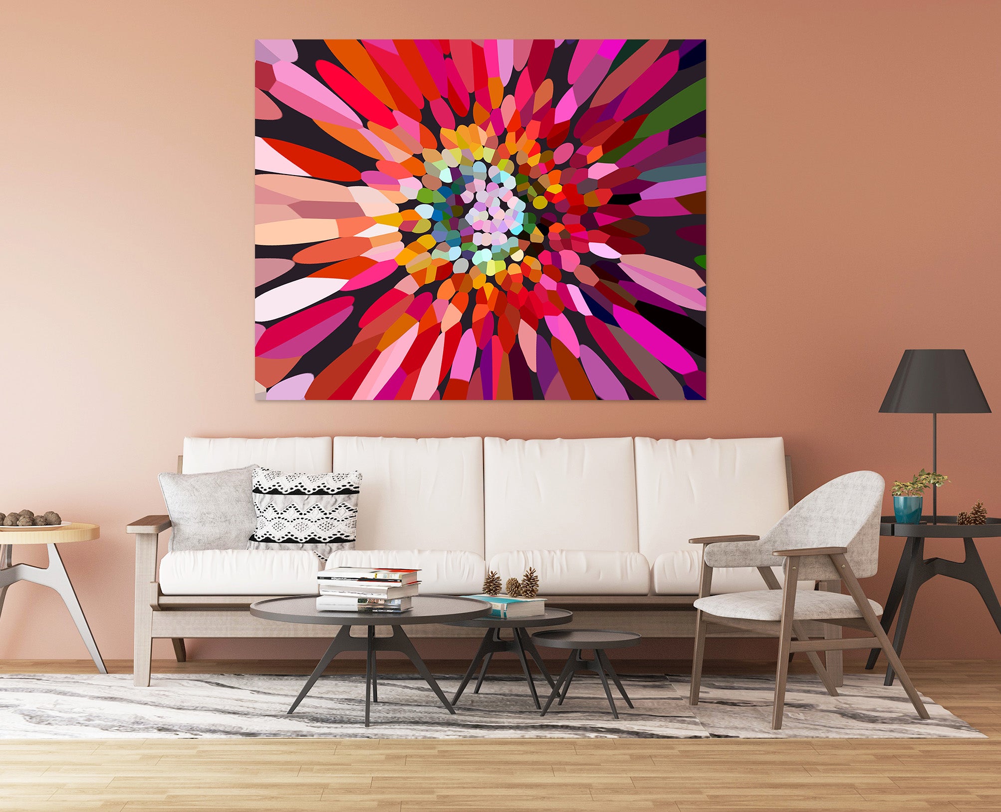 3D Pink Flower Horizontal 70143 Shandra Smith Wall Sticker