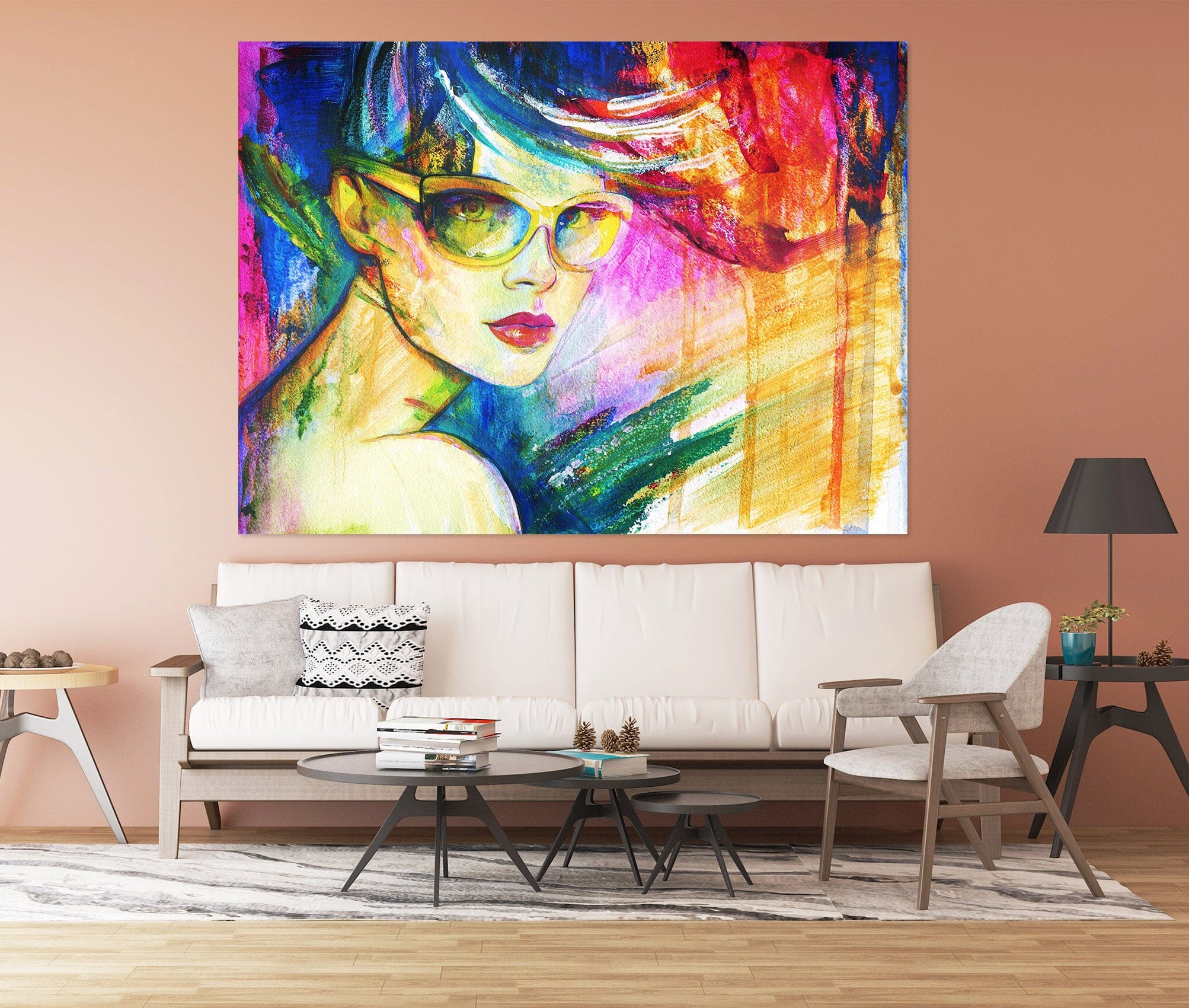 3D Colored Glasses Woman 1047 Wall Sticker Wallpaper AJ Wallpaper 2 