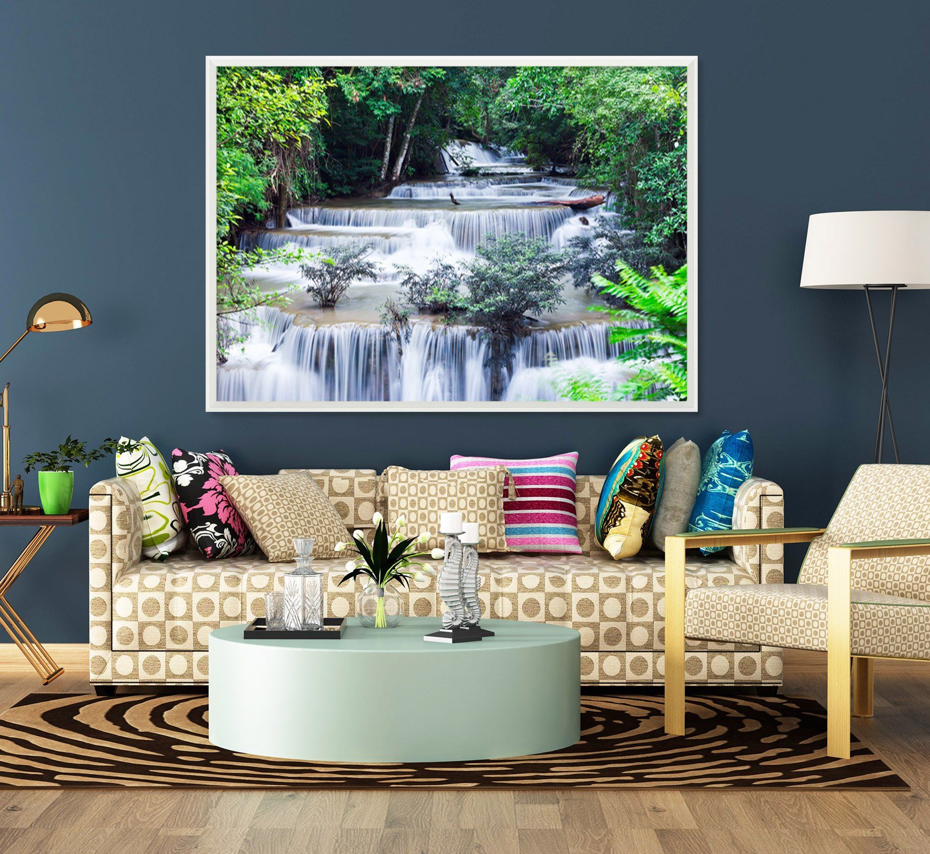 3D Layered River 165 Fake Framed Print Painting Wallpaper AJ Creativity Home 