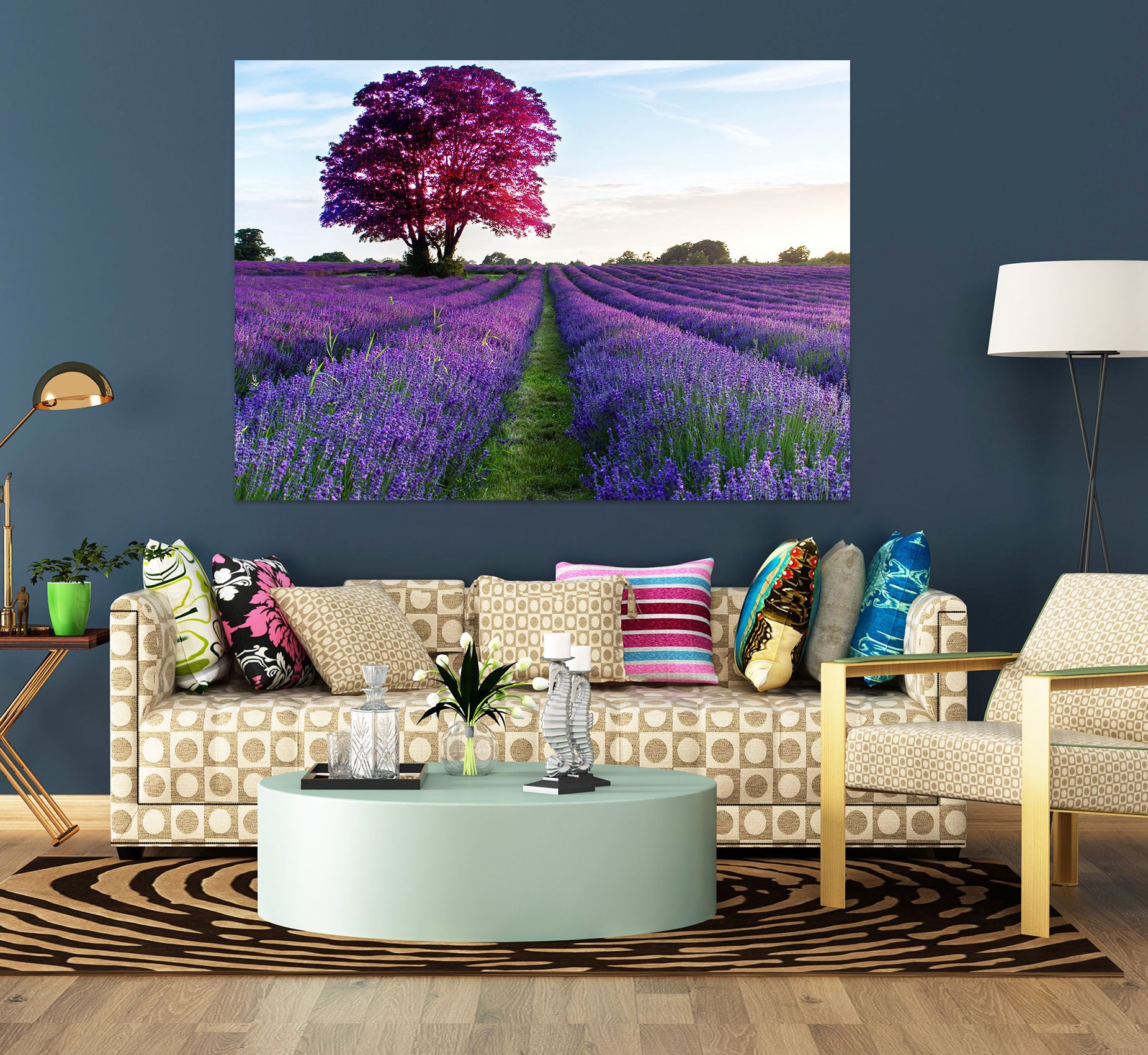 3D Lavender Tree 1102 Wall Sticker