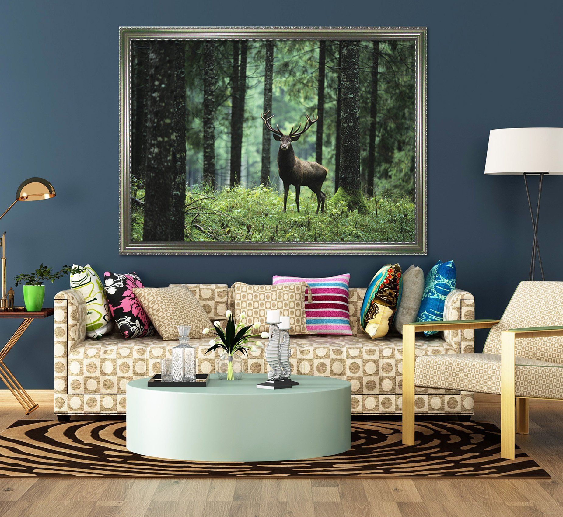 3D Suddenly Fawn 177 Fake Framed Print Painting Wallpaper AJ Creativity Home 