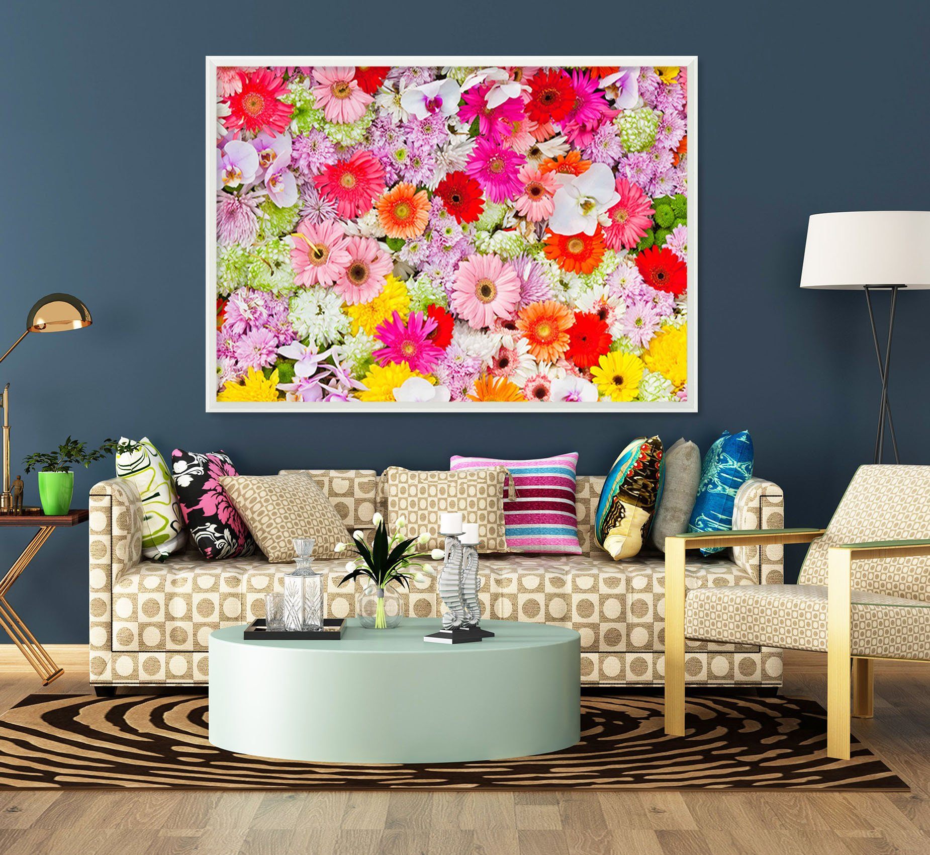 3D Colorful Flower 170 Fake Framed Print Painting Wallpaper AJ Creativity Home 