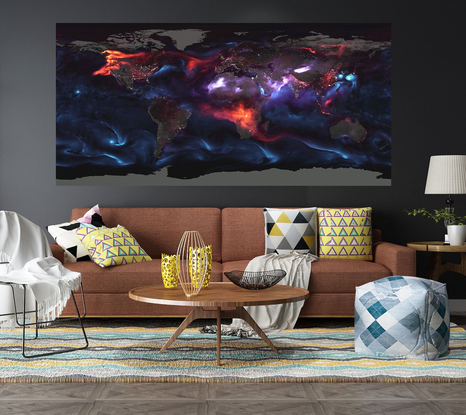 3D Color Starry Sky 110 World Map Wall Sticker Wallpaper AJ Wallpaper 2 