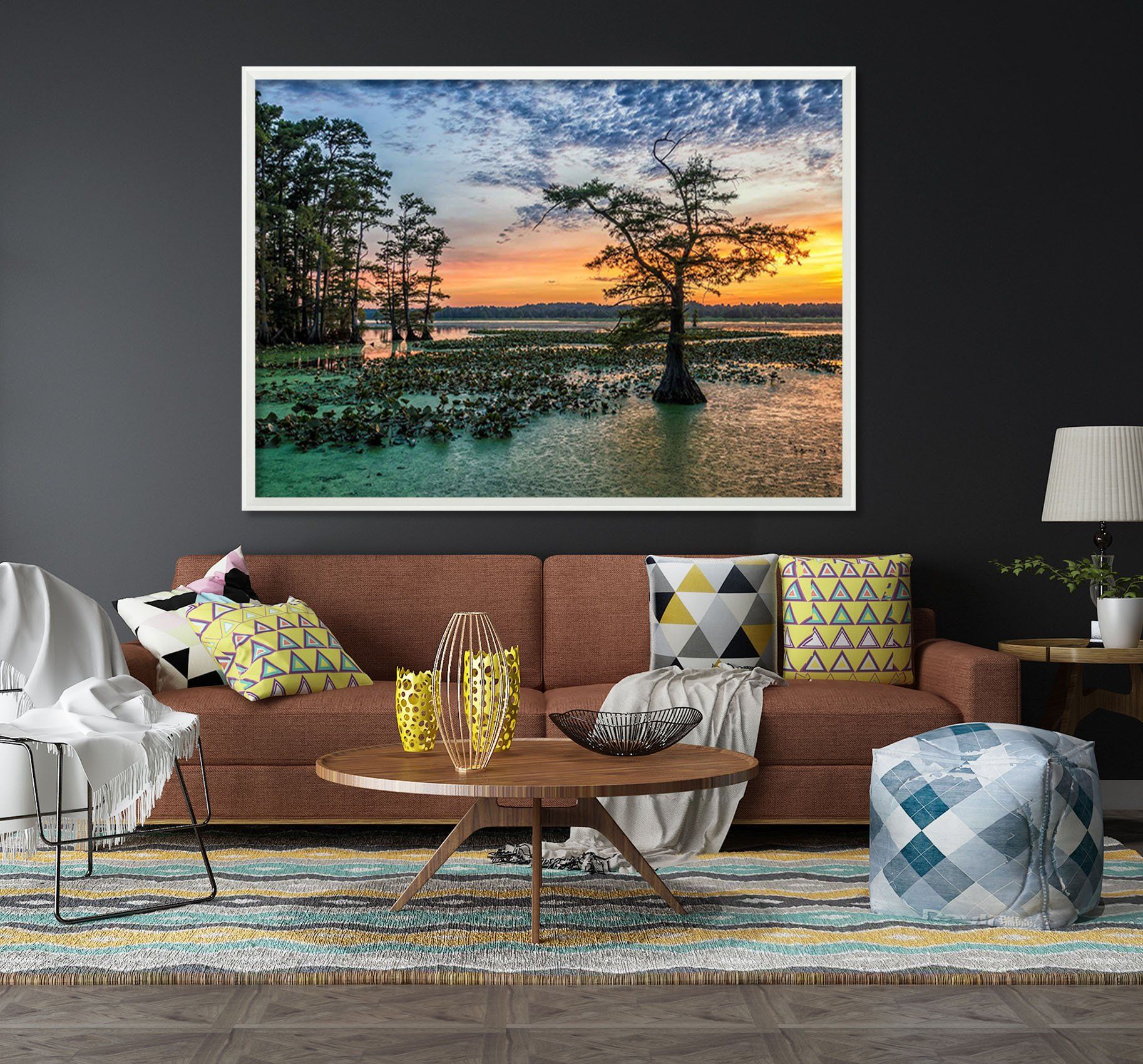 3D Lonely Tree 179 Fake Framed Print Painting Wallpaper AJ Creativity Home 