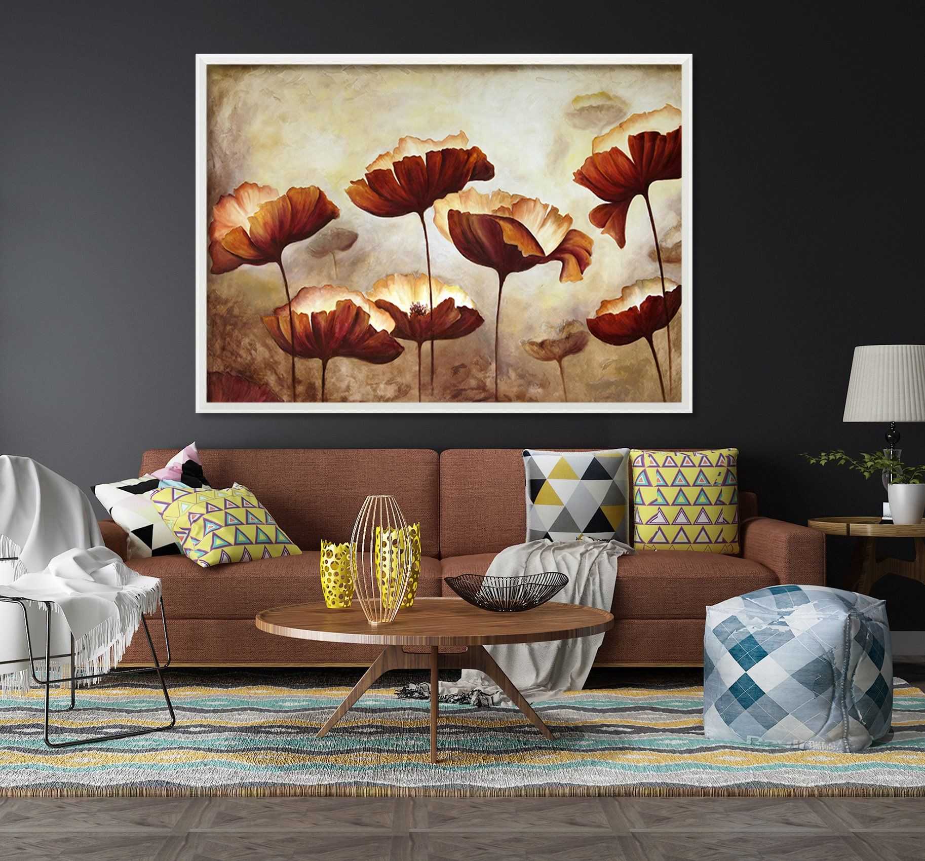 3D Blooming Flowers 190 Fake Framed Print Painting Wallpaper AJ Creativity Home 