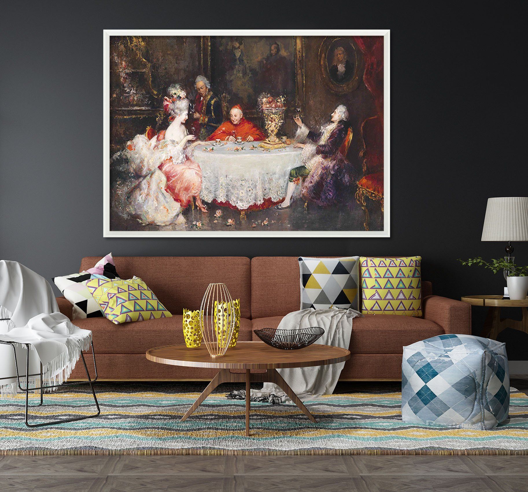 3D Afternoon Tea 043 Fake Framed Print Painting Wallpaper AJ Creativity Home 