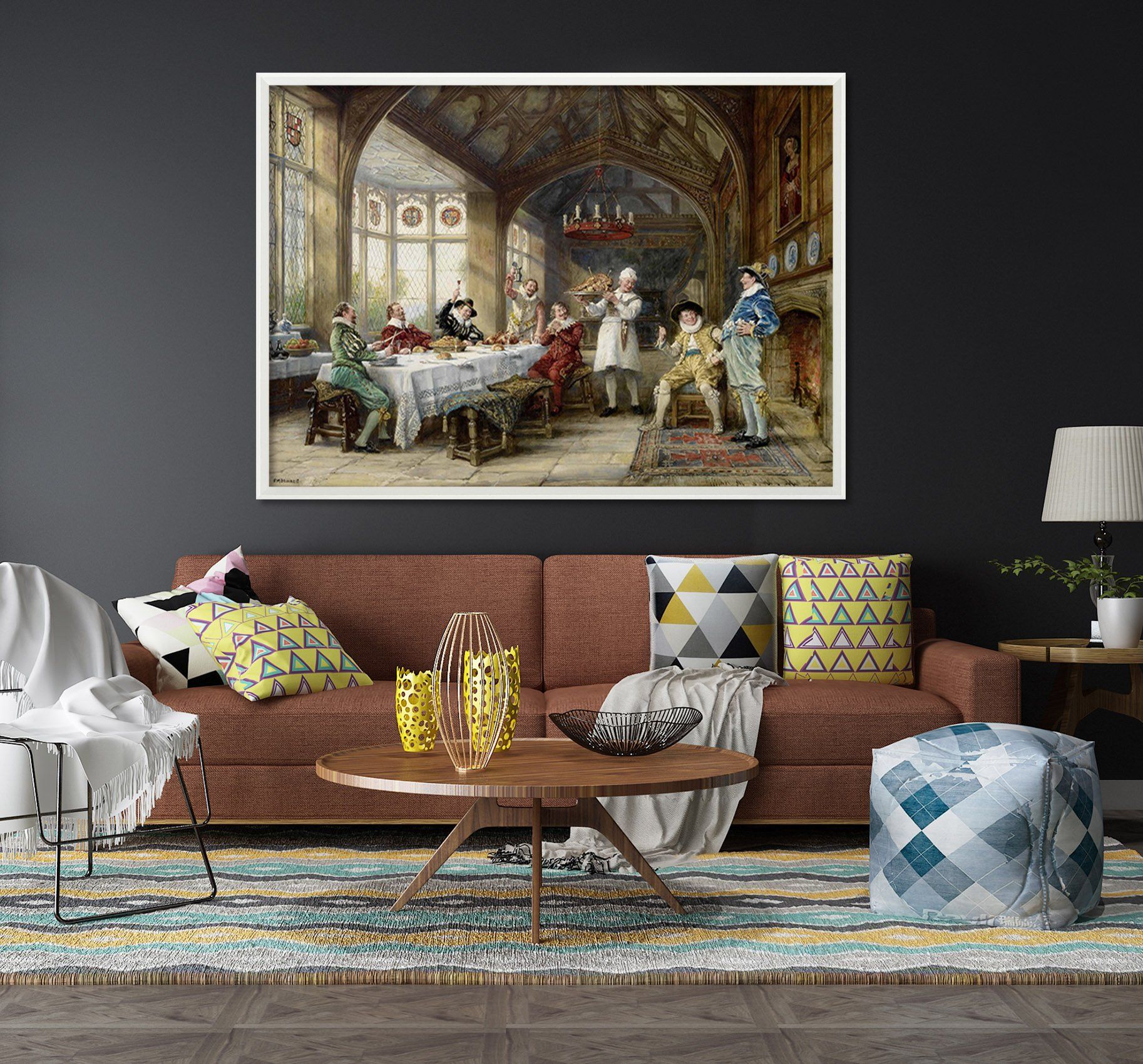 3D Great Meal 033 Fake Framed Print Painting Wallpaper AJ Creativity Home 