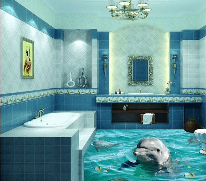 3D Lively Dolphins 058 Floor Mural Wallpaper AJ Wallpaper 2 