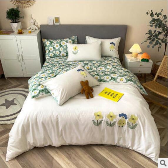 3D White Green Frangipani 40195 Bed Pillowcases Quilt