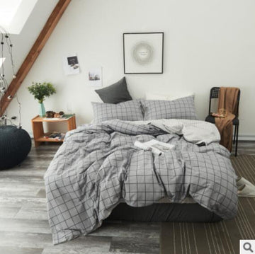 3D Grey Grid 20334 Bed Pillowcases Quilt