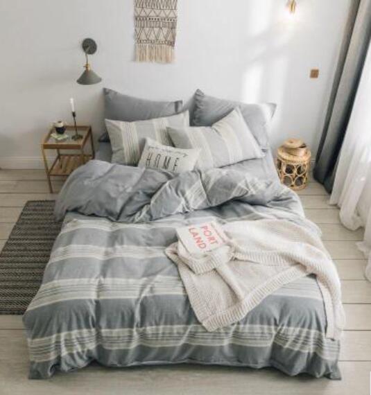 3D Light Gray Stripes 16050 Bed Pillowcases Quilt