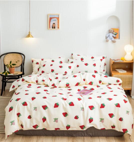 3D Red Strawberry 17064 Bed Pillowcases Quilt