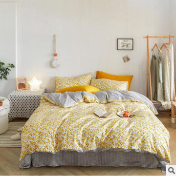 3D Yellow Floral 50069 Bed Pillowcases Quilt