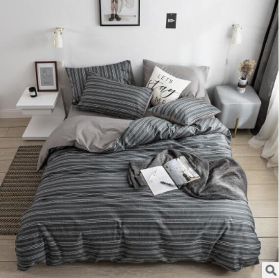 3D Dark Gray Horizontal Stripes 15124 Bed Pillowcases Quilt