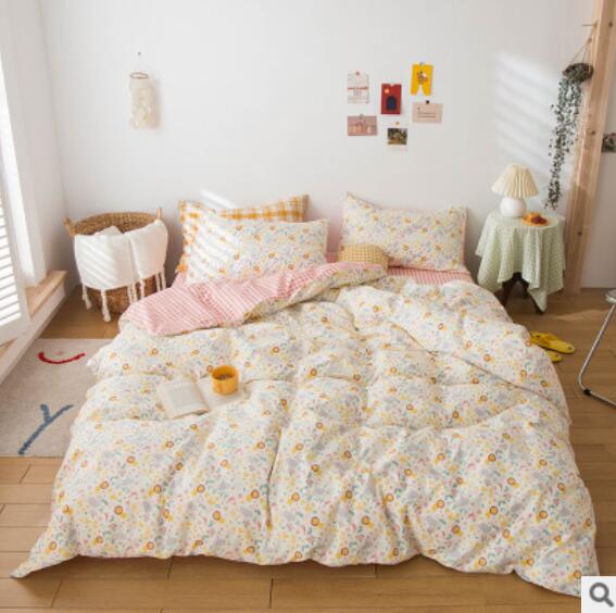 3D Pink Yellow Floral 15100 Bed Pillowcases Quilt