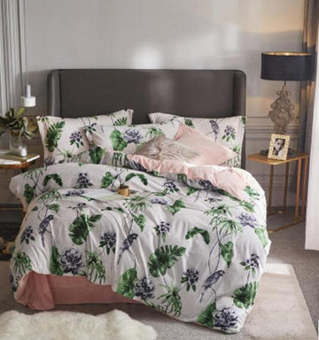 3D Purple Flower Leaves 20009 Bed Pillowcases Quilt