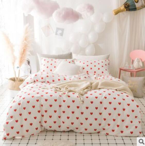 3D Red Heart 20197 Bed Pillowcases Quilt