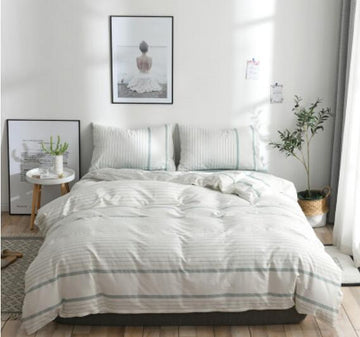 3D White Green 17197 Bed Pillowcases Quilt