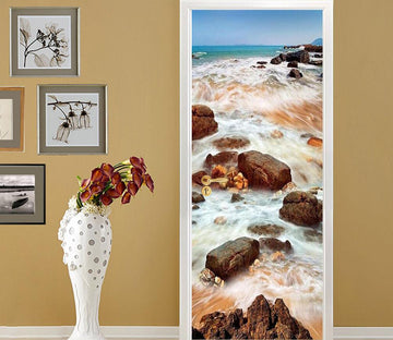 3D spectacular sea view door mural Wallpaper AJ Wallpaper 
