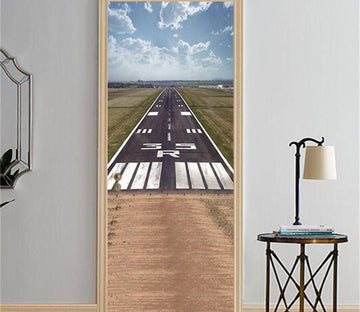 3D endless road door mural Wallpaper AJ Wallpaper 