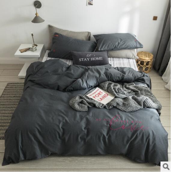 3D Dark Grey 30210 Bed Pillowcases Quilt