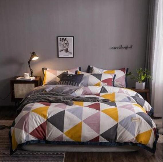 3D Colored Triangle 14032 Bed Pillowcases Quilt