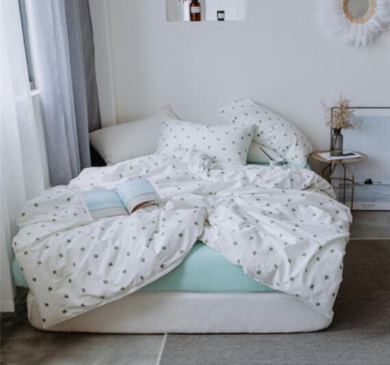 3D White Green Wave Point 16010 Bed Pillowcases Quilt