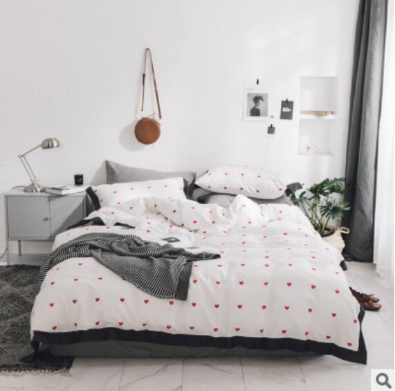 3D Red Heart 15220 Bed Pillowcases Quilt