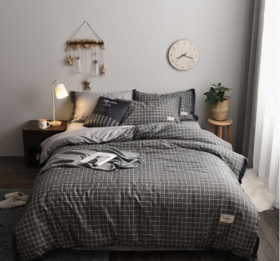 3D Dark Gray Small Grid 14023 Bed Pillowcases Quilt