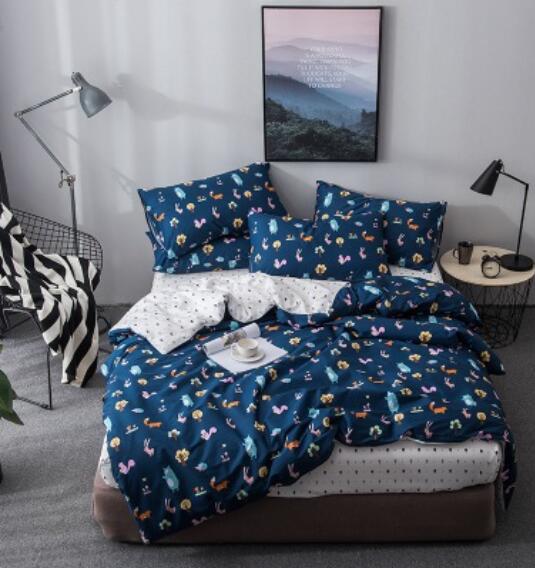 3D Navy Blue 17187 Bed Pillowcases Quilt